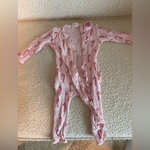 SpearmintLove Waffle Candy Cane Romper